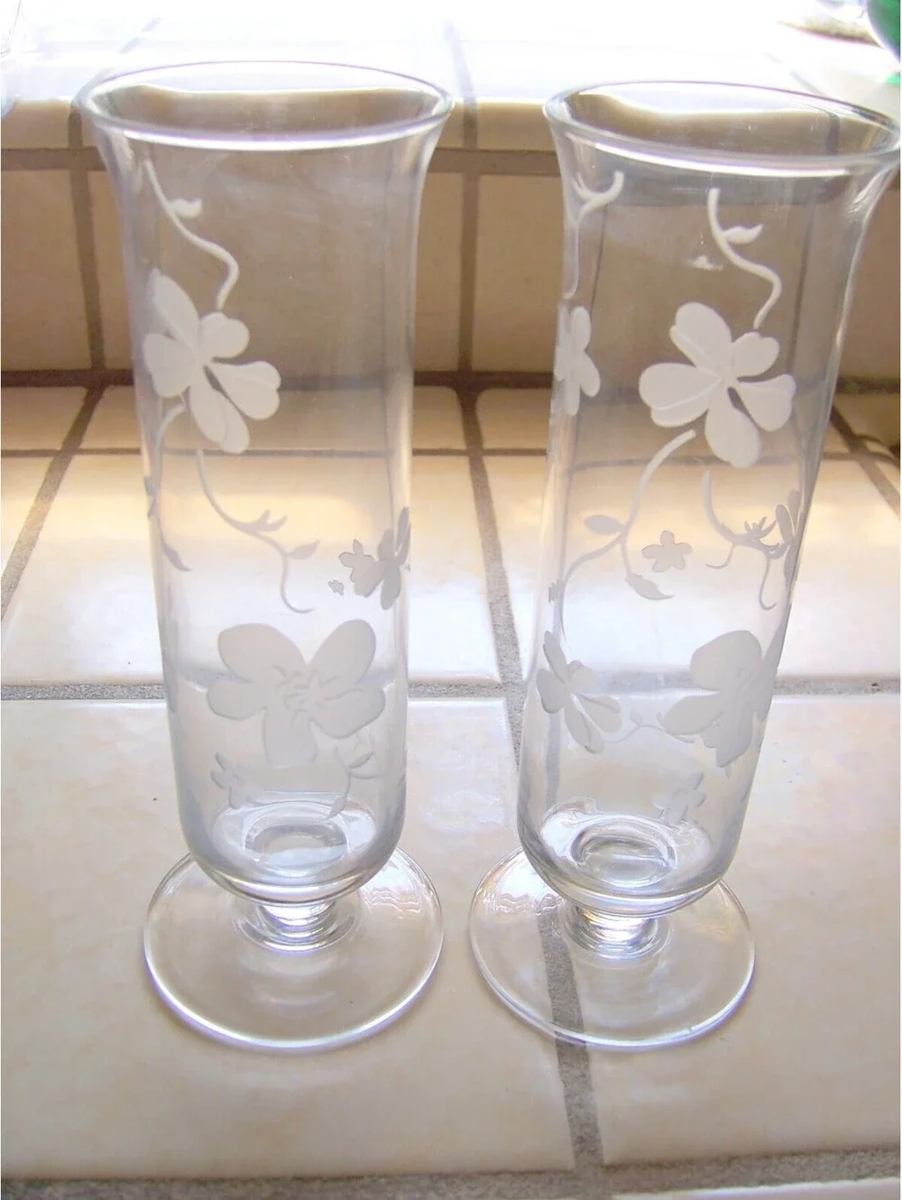 Yours Truly Marquis by Waterford Etched Crystal Bud Vases